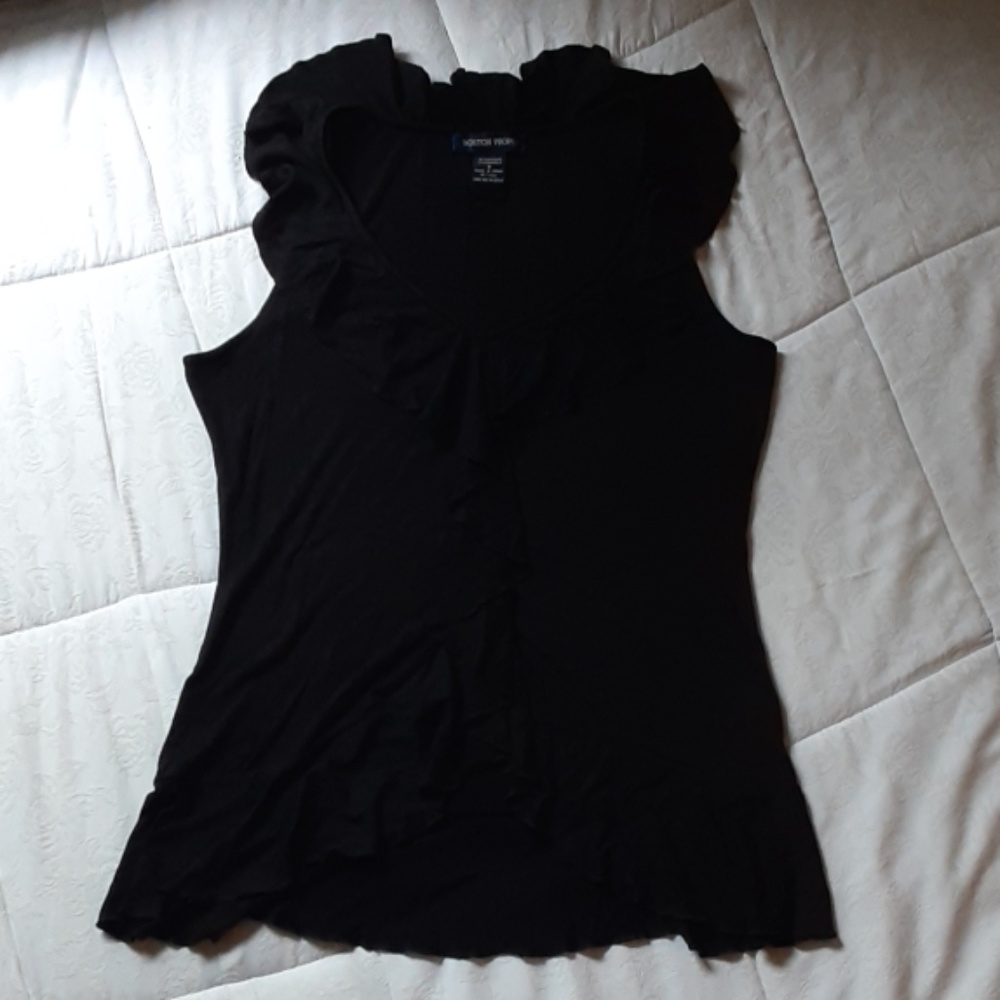 Black Ruffle Tank - Picture 2 of 4